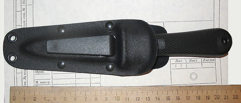 SOG Mini Pentagon in kydex sheath (Photo:nesusvet.narod.ru/txt/knife/knife_sog_mini_pentagon.htm)