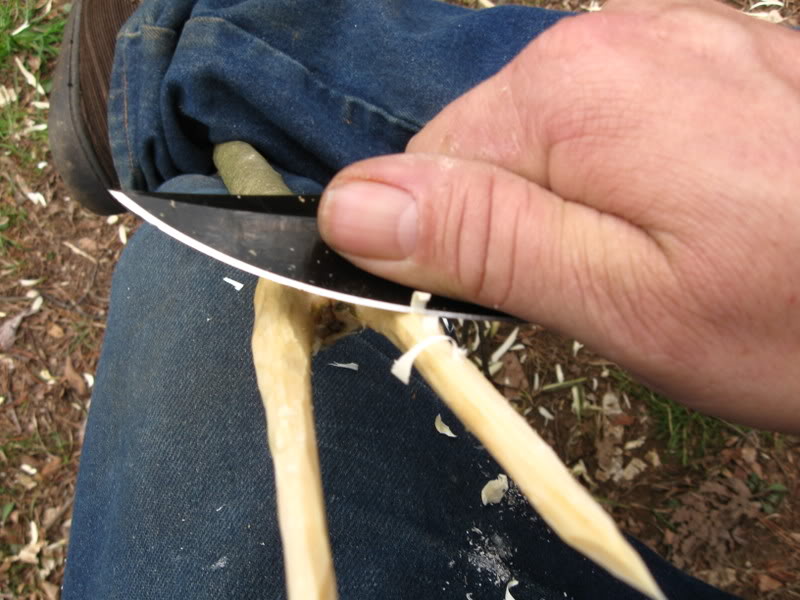 Super SOG Bowie bushcraft making fork (Photo:"mistwalker" - bladeforums)
